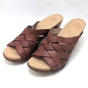Dansko Tory Sandal Wedge Heel Brown Woven Leather Women's Size EU 41 / US 10
